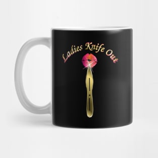 Ladies Knife Out Throwing Knife Kiss Mug